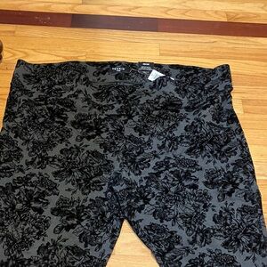 Torrid Black Floral on Gray Pants